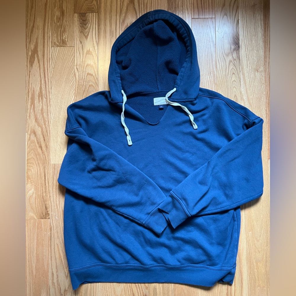 Navy Blue Hoodie with Drawstrings